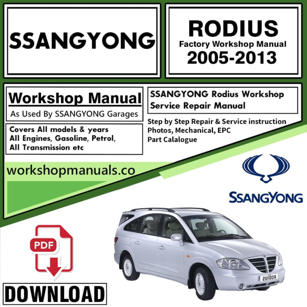 Ssangyong Rodius Workshop Repair Manual PDF