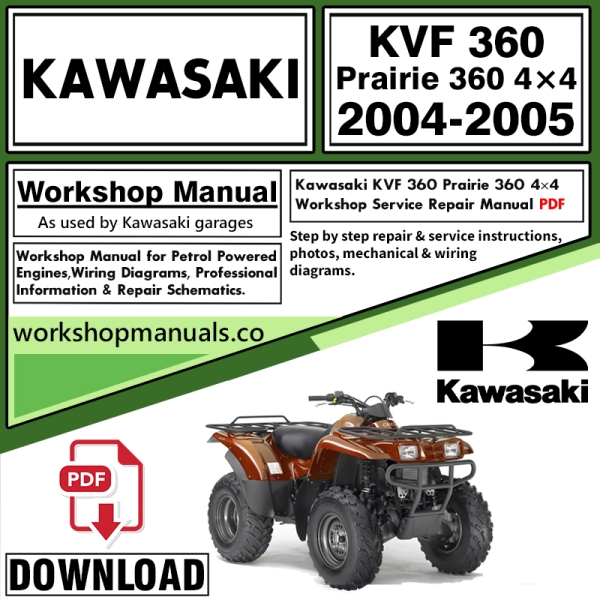 Kawasaki KVF 360 Prairie 360 4×4 Workshop Service Repair Manual Download