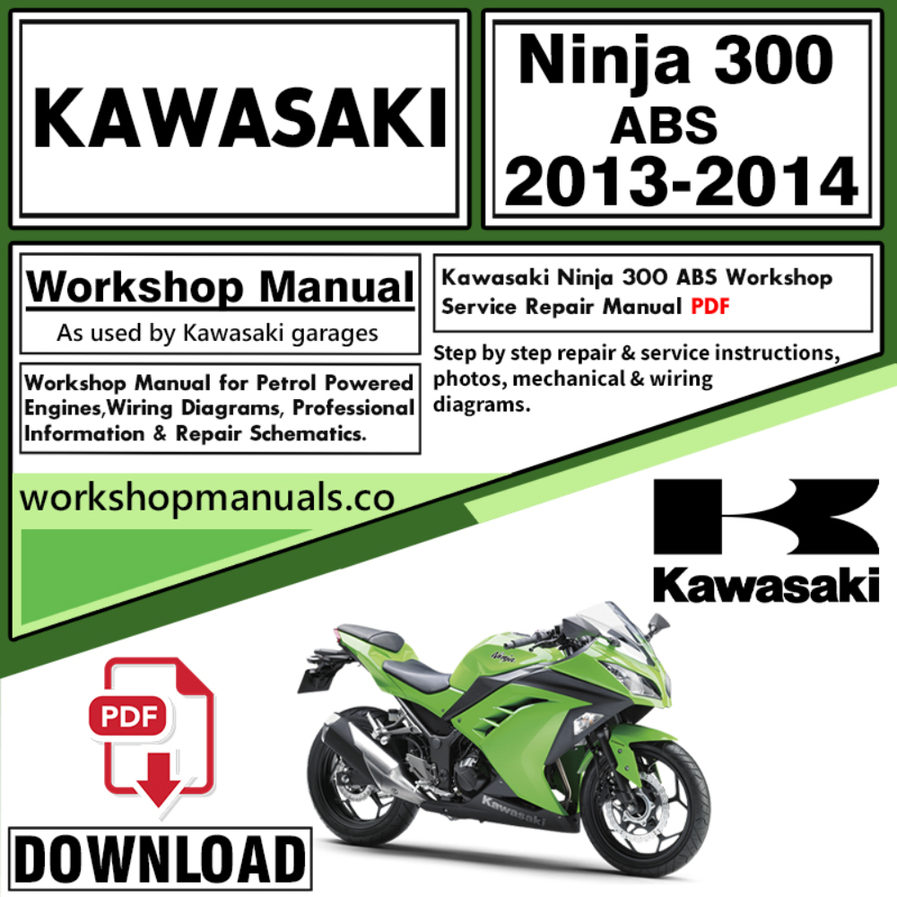 Kawasaki Ninja 300 ABS Workshop Service Repair Manual Download 2013 – 2014 PDF