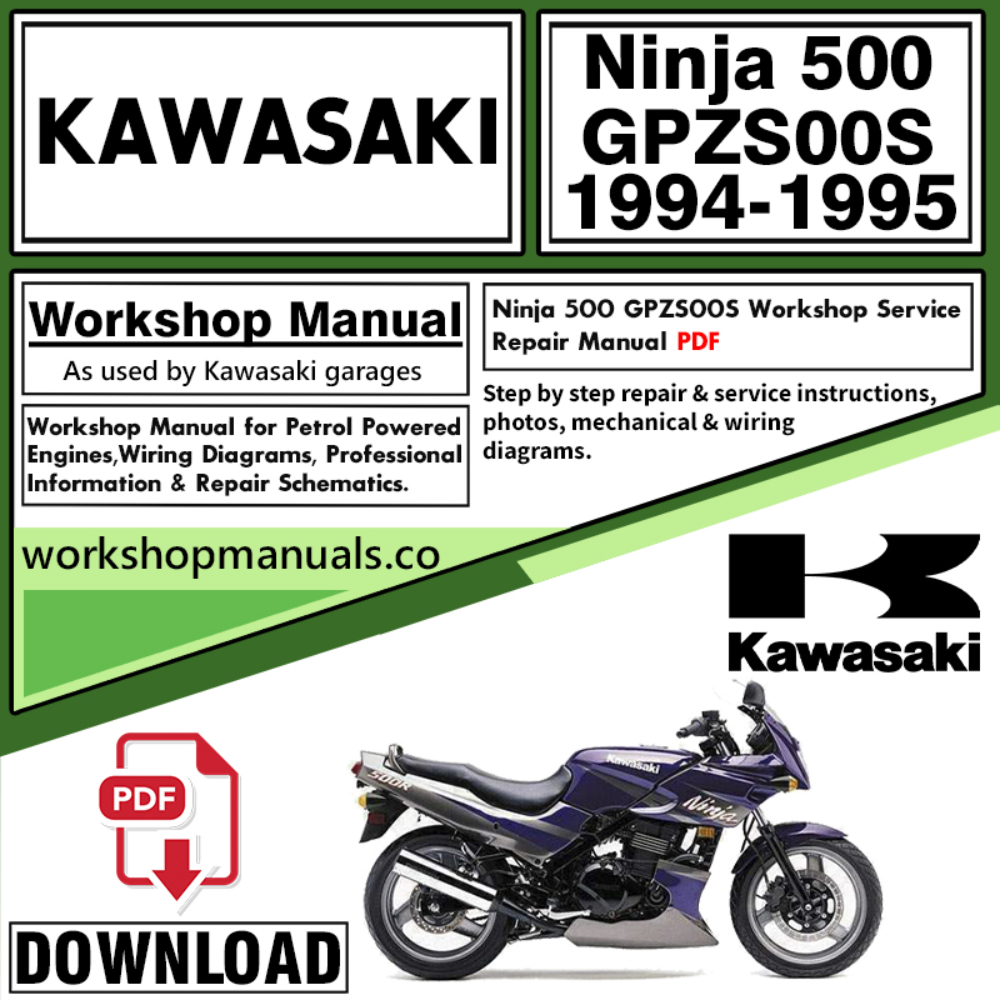Kawasaki Ninja 500 GPZS00S Workshop Service Repair Manual Download 1994 – 1995 PDF