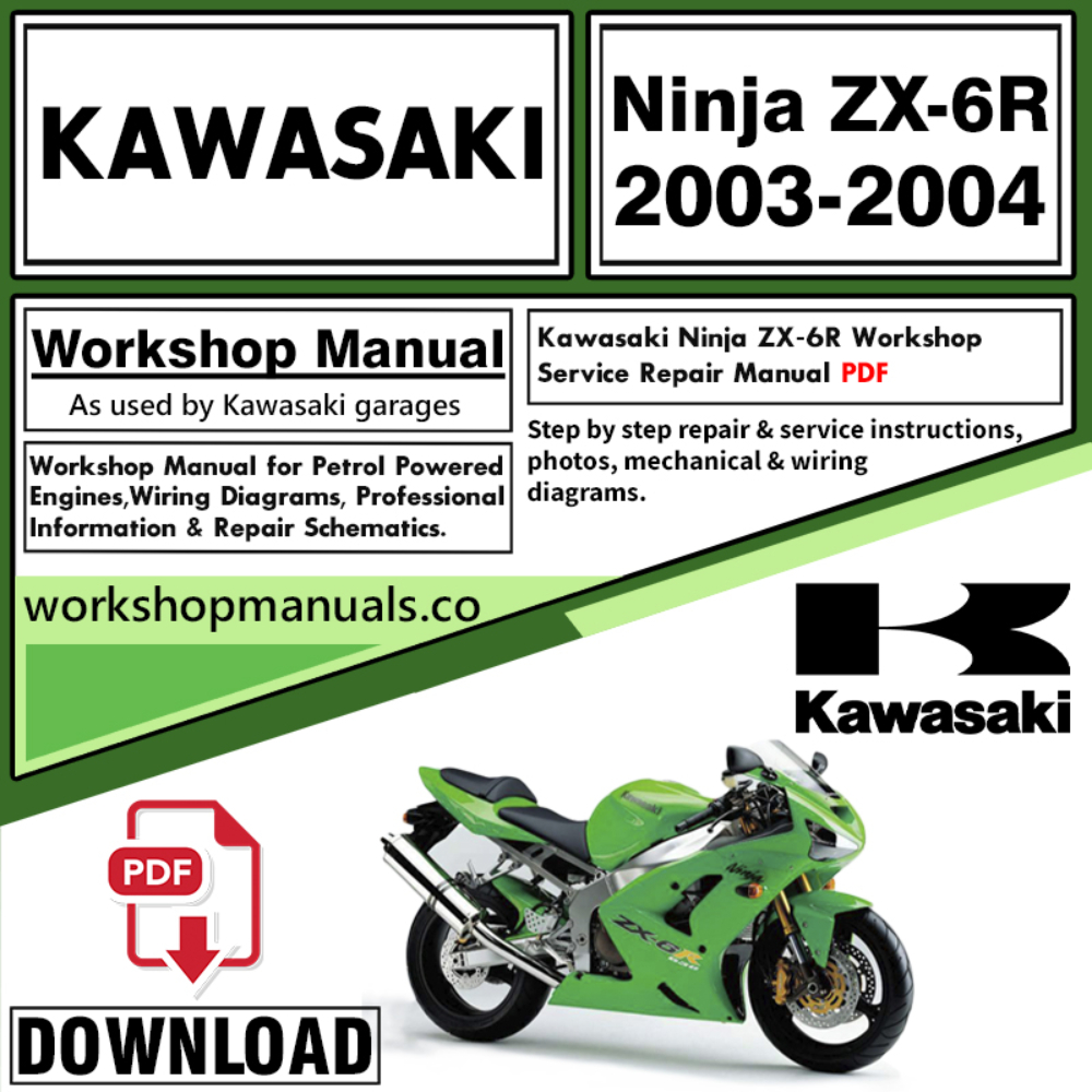 Kawasaki Ninja ZX-6R  Workshop Service Repair Manual Download 2003 – 2004 PDF