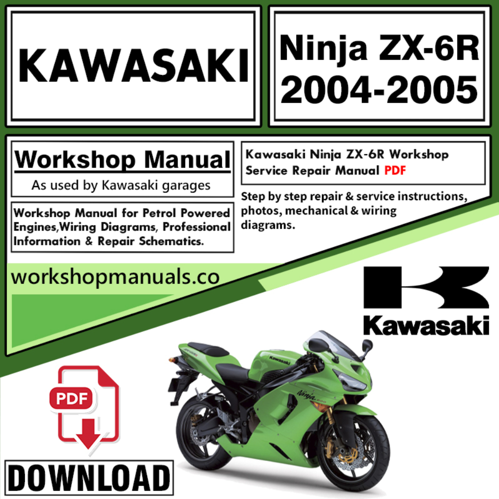 Kawasaki Ninja ZX-6R  Workshop Service Repair Manual Download 2004 – 2005 PDF