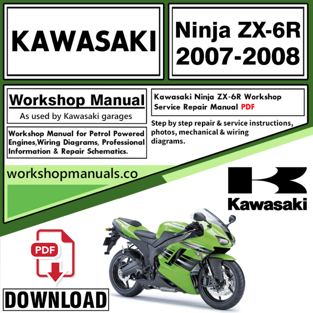 Kawasaki Ninja ZX-6R  Workshop Service Repair Manual Download 2007 – 2008 PDF