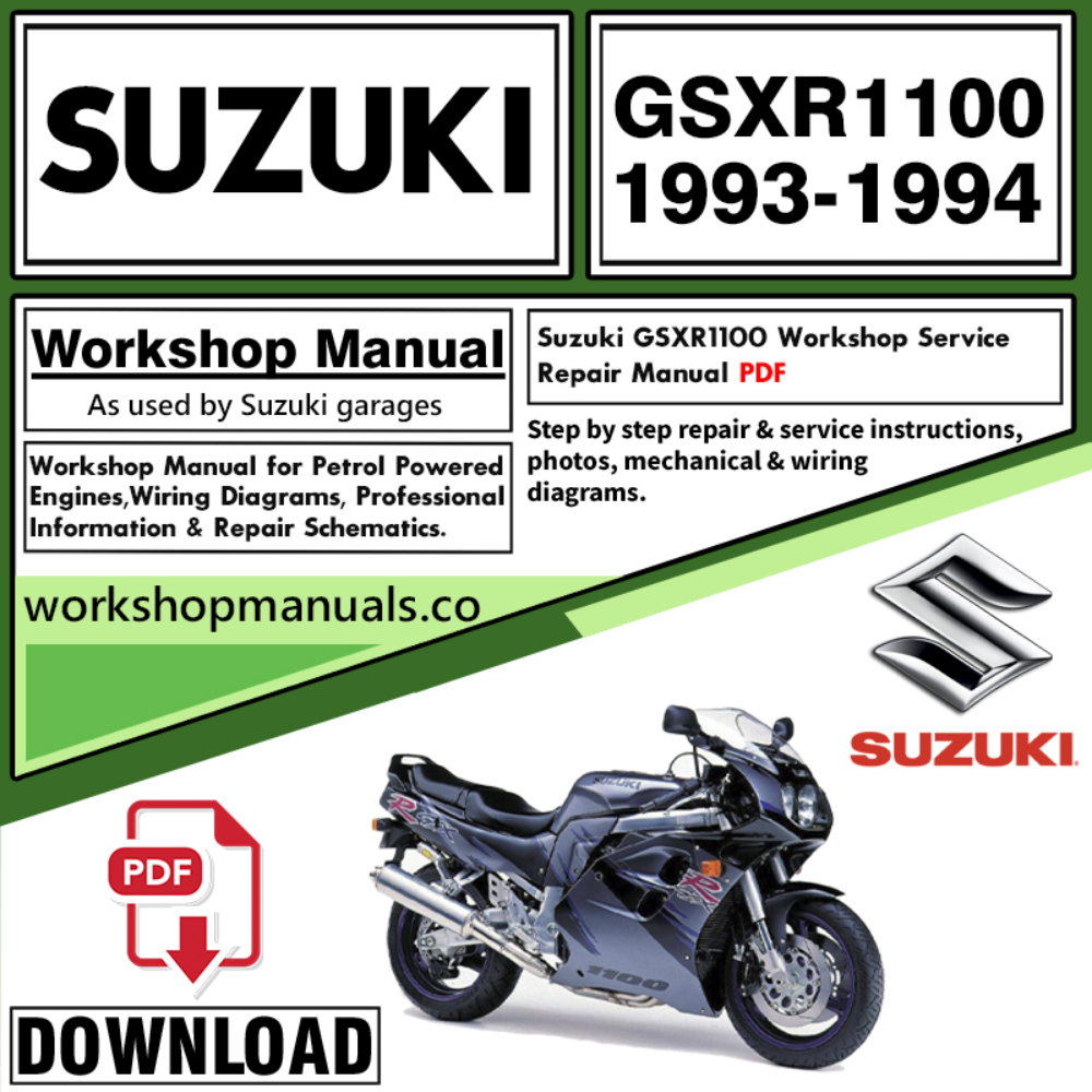 Suzuki GSXR1100 Service Repair Shop Manual Download 1993 – 1994 PDF