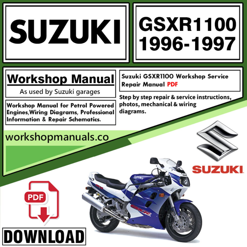 Suzuki GSXR1100 Service Repair Shop Manual Download 1996 – 1997 PDF
