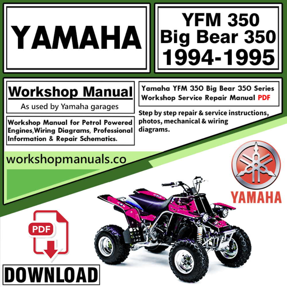 Yamaha YFM 350 Big Bear 350 Service Repair Shop Manual Download 1994 – 1995 PDF