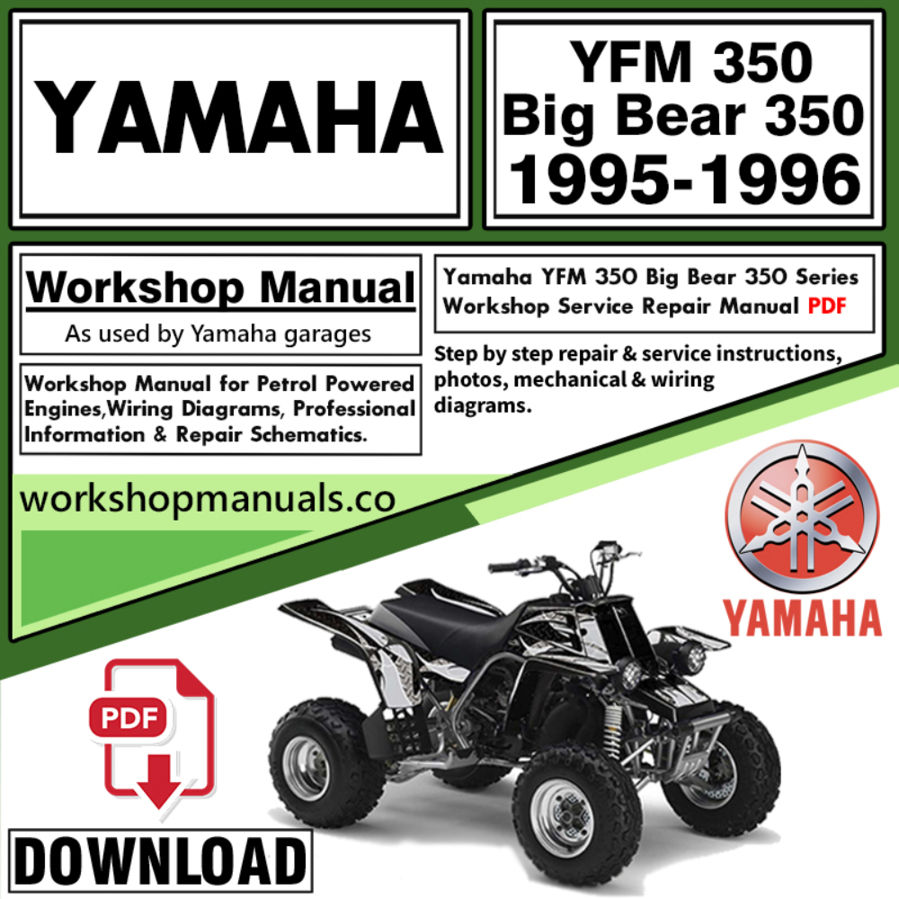 Yamaha YFM 350 Big Bear 350 Service Repair Shop Manual Download 1995 – 1996 PDF