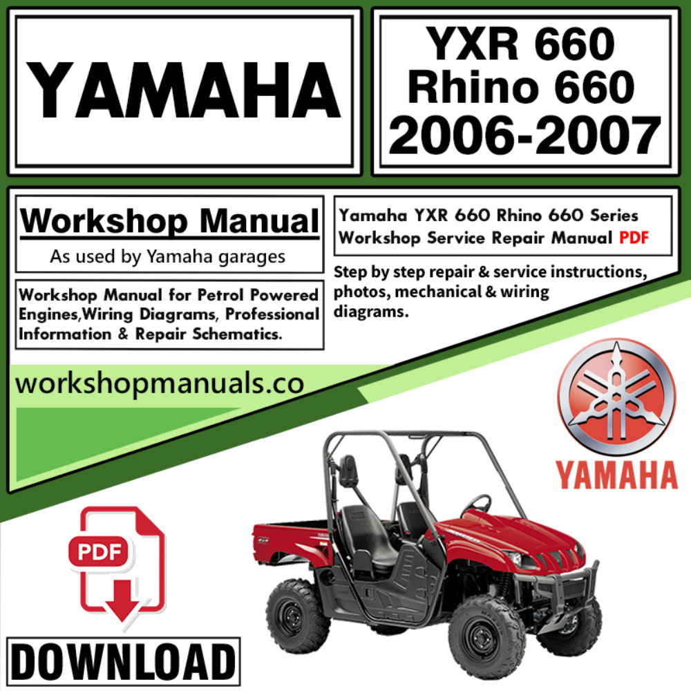 Yamaha YXR 660 Rhino 660 Service Repair Shop Manual Download 2006 – 2007 PDF