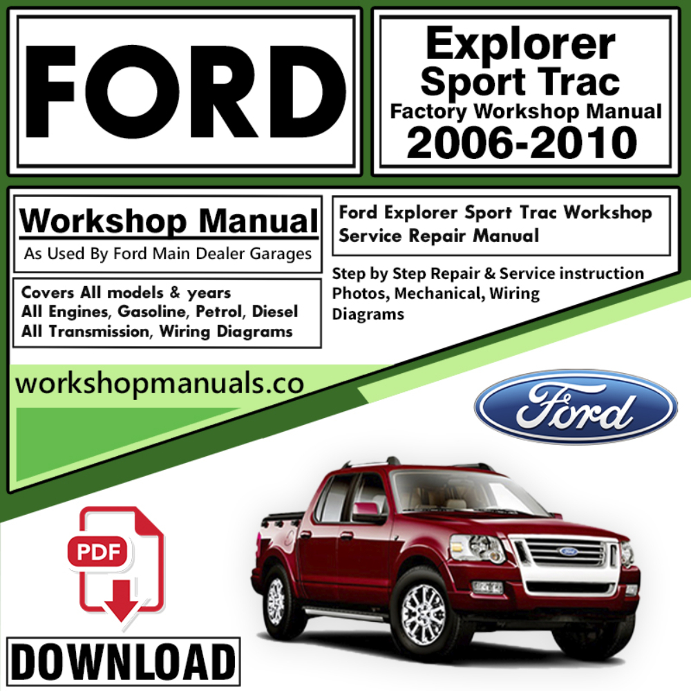 Ford Explorer Sport Trac Workshop Repair Manual Download 2007 – 2008 PDF