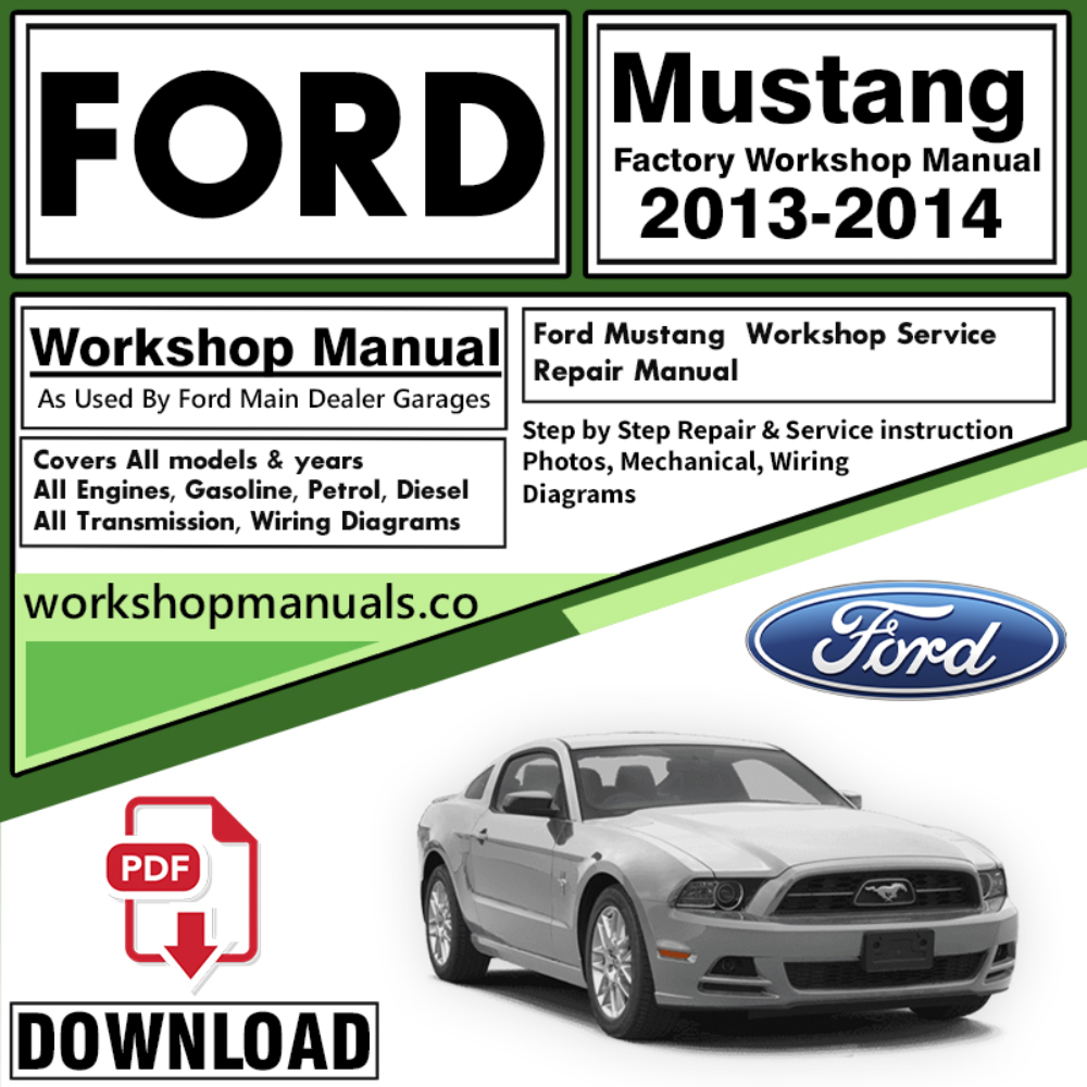 Ford Mustang Service Workshop Repair Manual Download 2013- 2014 PDF