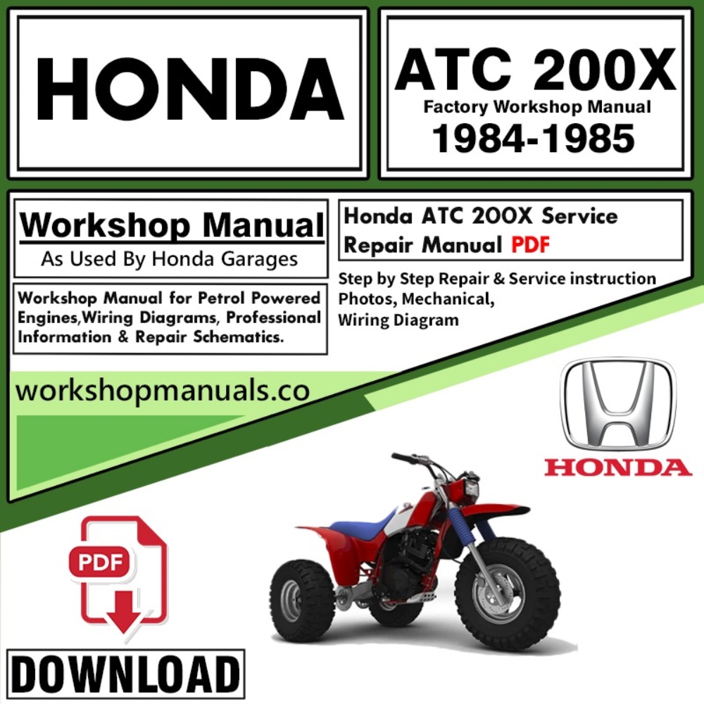 Honda ATC200X Service Workshop Manual Download 1984 – 1985 PDF