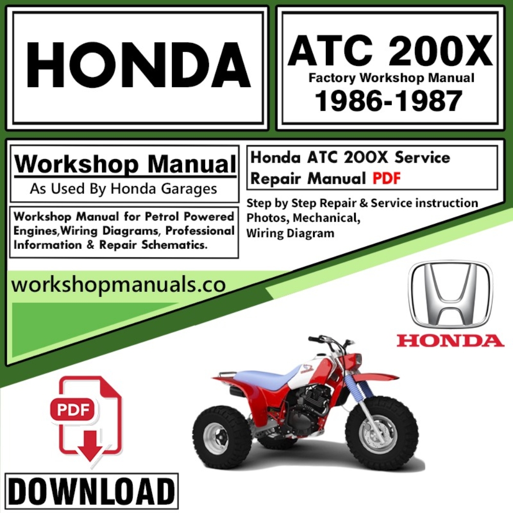 Honda ATC200X Service Workshop Manual Download 1986 – 1987 PDF