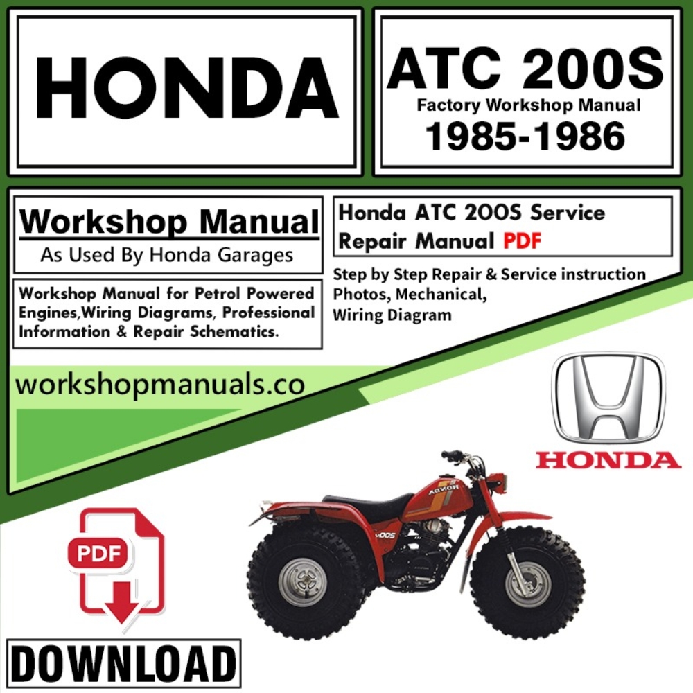 Honda ATC200S Service Workshop Manual Download 1985 – 1986 PDF