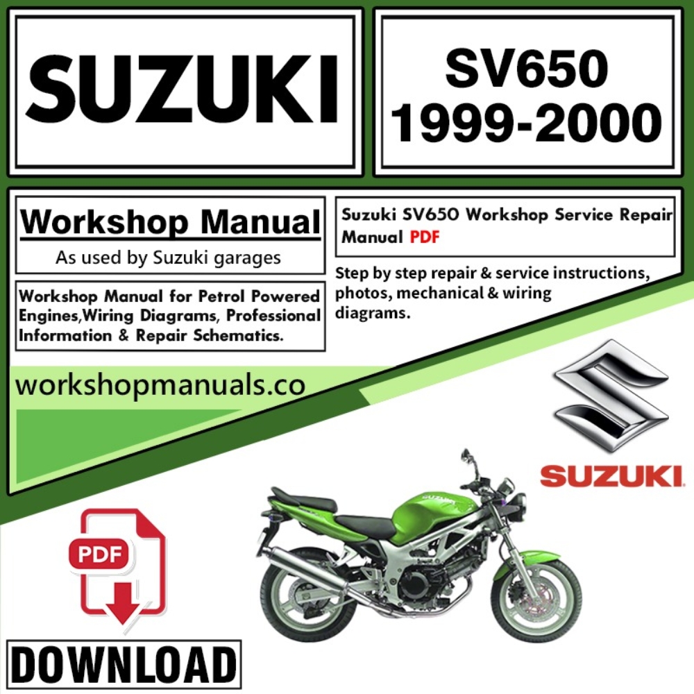 Suzuki SV650 Service Repair Shop Manual Download 1999 – 2000 PDF
