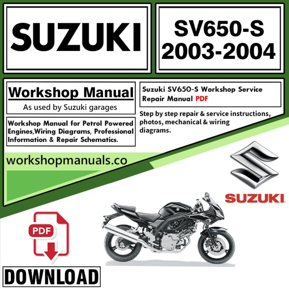 Suzuki SV650-S Service Repair Shop Manual Download 2003 – 2004 PDF