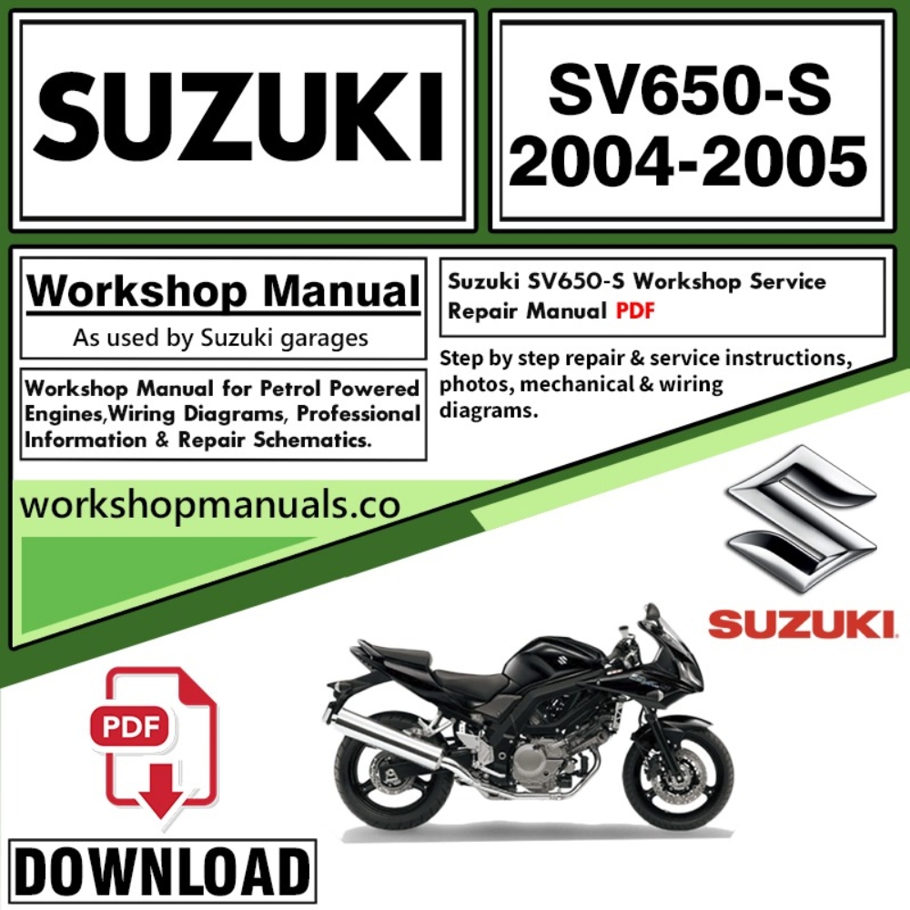 Suzuki SV650-S Service Repair Shop Manual Download 2004 – 2005 PDF
