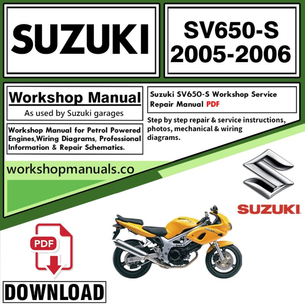 Suzuki SV650-S Service Repair Shop Manual Download 2005 – 2006 PDF