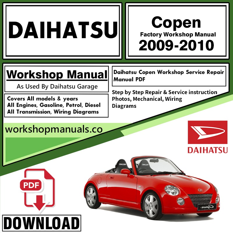 Daihatsu Copen Workshop Service Repair Manual Download 2009 - 2010 PDF