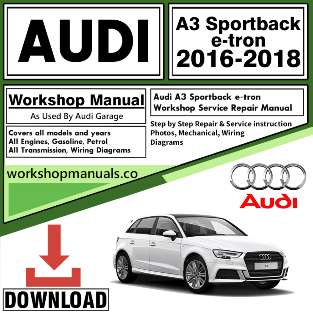 Audi A3 SportBack E-Tron Workshop Repair Manual Download 2016 – 2018