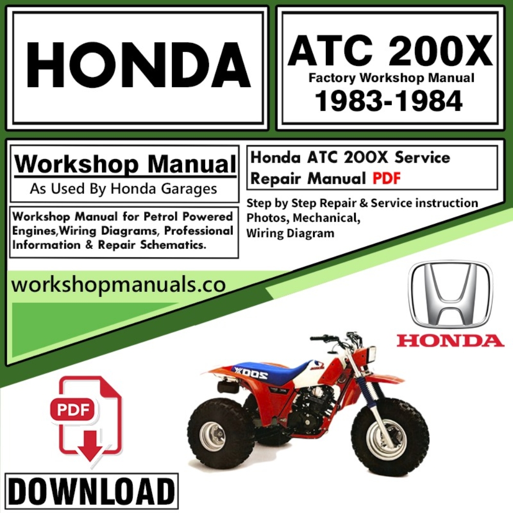 Honda ATC200X Service Workshop Manual Download 1983 – 1984 PDF