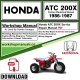 Honda ATC200X Service Workshop Manual Download 1986 - 1987 PDF