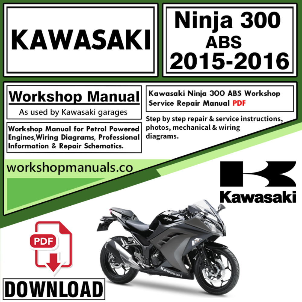 Kawasaki Ninja 300 ABS Workshop Service Repair Manual Download 2015 – 2016 PDF