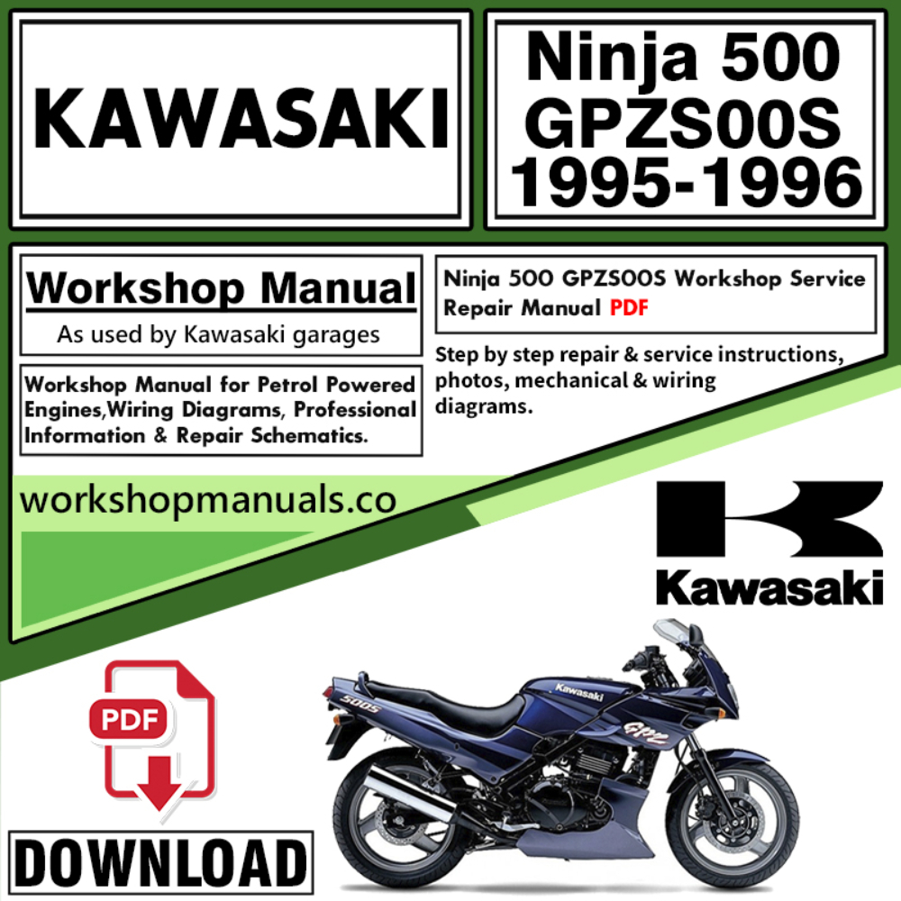 Kawasaki Ninja 500 GPZS00S Workshop Service Repair Manual Download 1995 – 1996 PDF