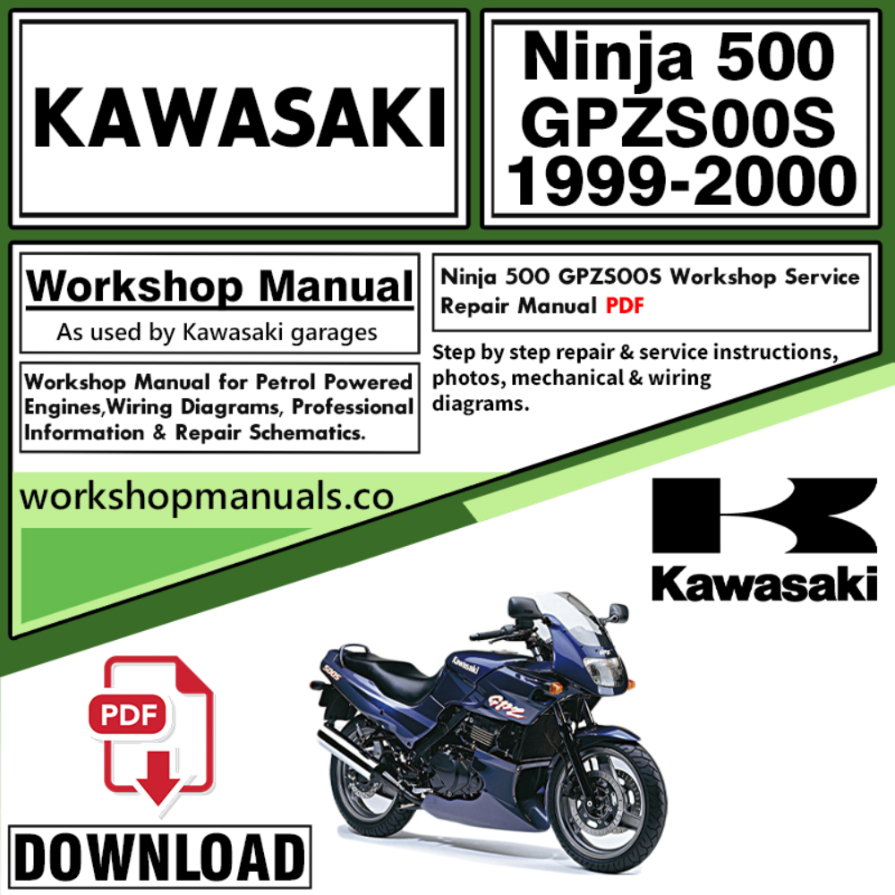 Kawasaki Ninja 500 GPZS00S Workshop Service Repair Manual Download 1999 – 2000 PDF