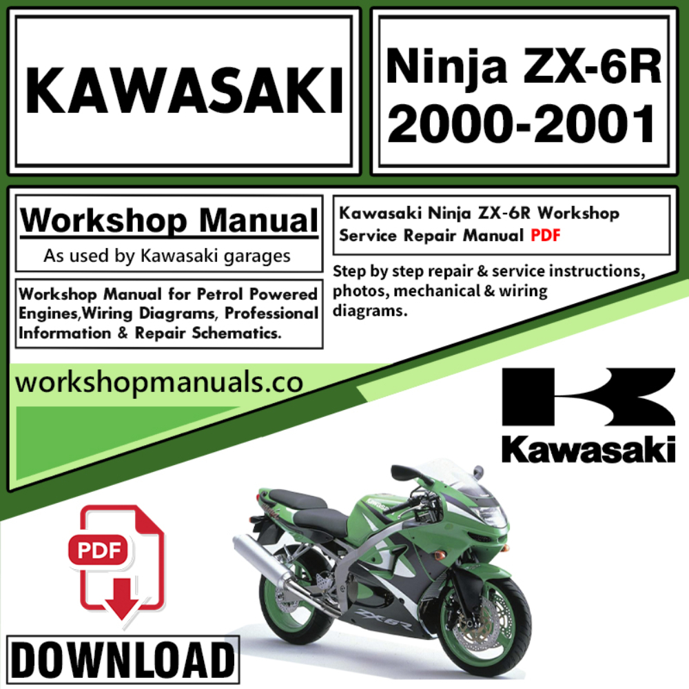 Kawasaki Ninja ZX-6R  Workshop Service Repair Manual Download 2000 – 2001 PDF