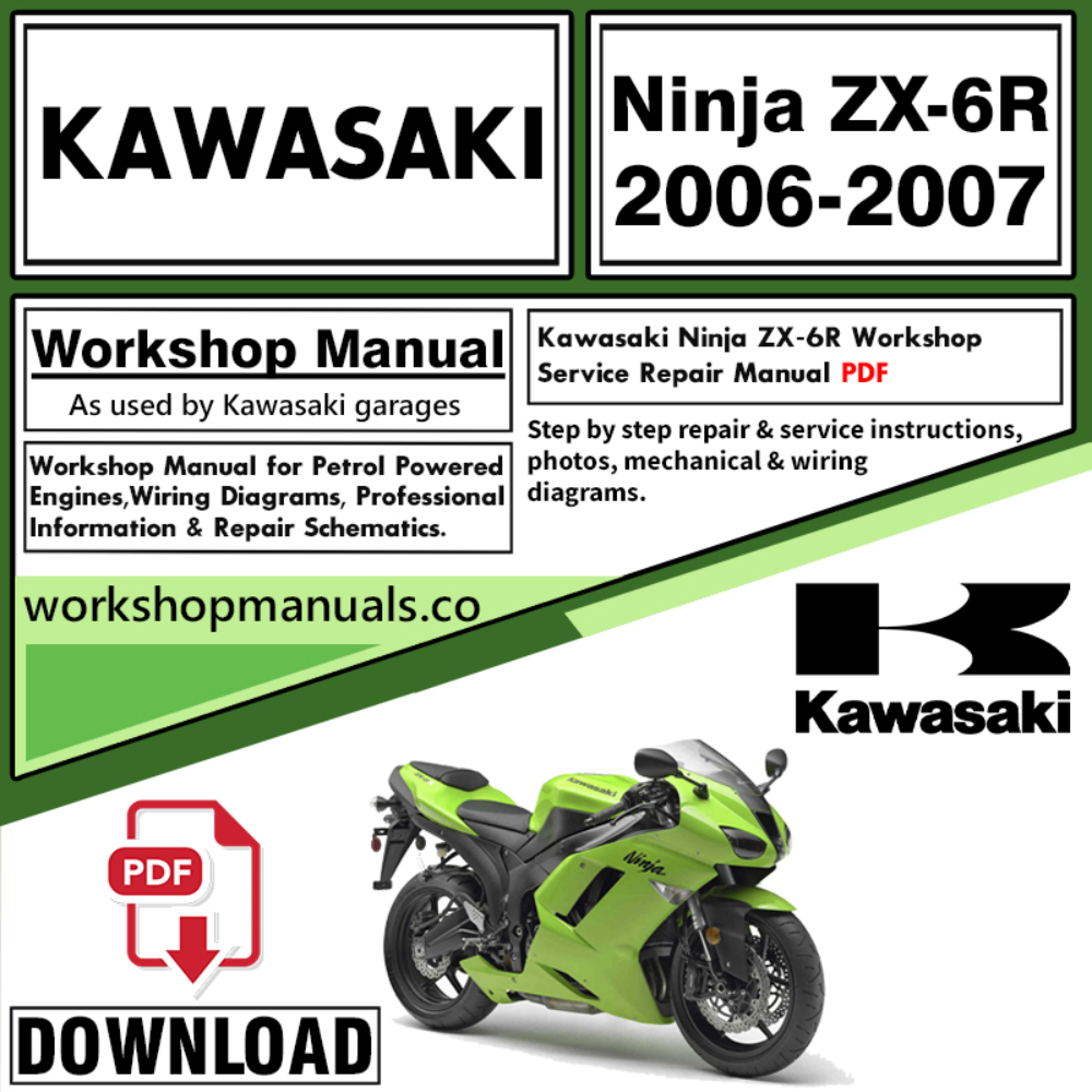 Kawasaki Ninja ZX-6R  Workshop Service Repair Manual Download 2006 – 2007 PDF