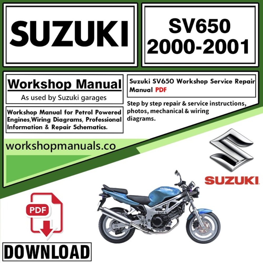 Suzuki SV650 Service Repair Shop Manual Download 2000 – 2001 PDF