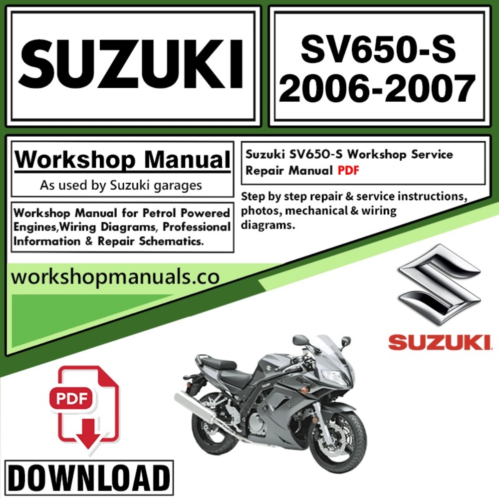 Suzuki SV650-S Service Repair Shop Manual Download 2006 – 2007 PDF