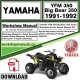 Yamaha YFM 350 Big Bear 350 Service Repair Shop Manual Download 1991 - 1992 PDF
