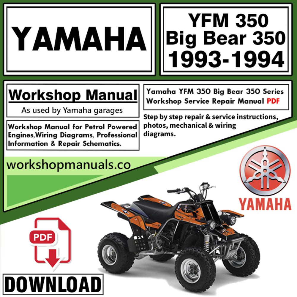Yamaha YFM 350 Big Bear 350 Service Repair Shop Manual Download 1993 – 1994 PDF