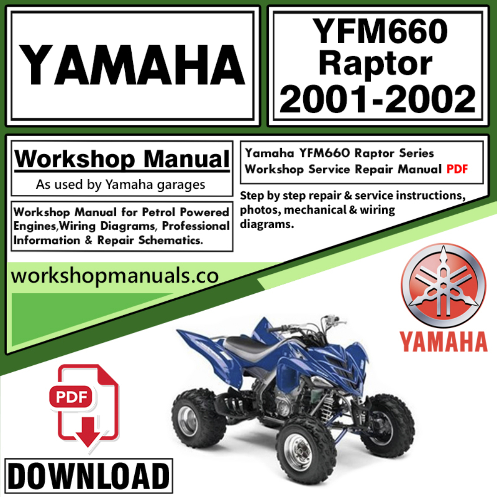 Yamaha YFM660 Raptor Service Repair Shop Manual Download 2001 – 2002 PDF