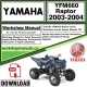 Yamaha YFM660 Raptor Service Repair Shop Manual Download 2003 - 2004 PDF