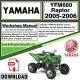 Yamaha YFM660 Raptor Service Repair Shop Manual Download 2005 - 2006 PDF