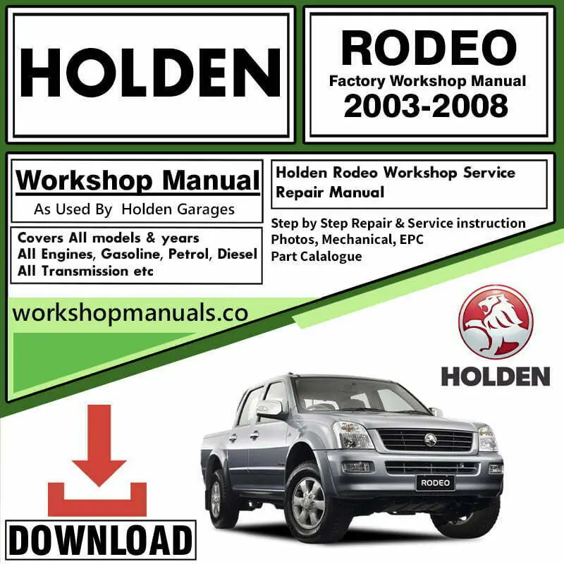Holden Rodeo Workshop Repair Service Manual