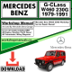 Mercedes G-Class W460 230G Workshop Repair Manual Download 1979-1991