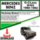 Mercedes G-Class W463 Workshop Repair Manual Download 1980-1992