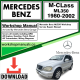 Mercedes M-Class ML350 Workshop Repair Manual Download 1980-2002