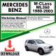 Mercedes M-Class ML350 Workshop Repair Manual Download 1980-2003
