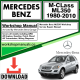 Mercedes M-Class ML350 Workshop Repair Manual Download 1980-2010