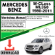 Mercedes M-Class ML350 Workshop Repair Manual Download 1980-2011