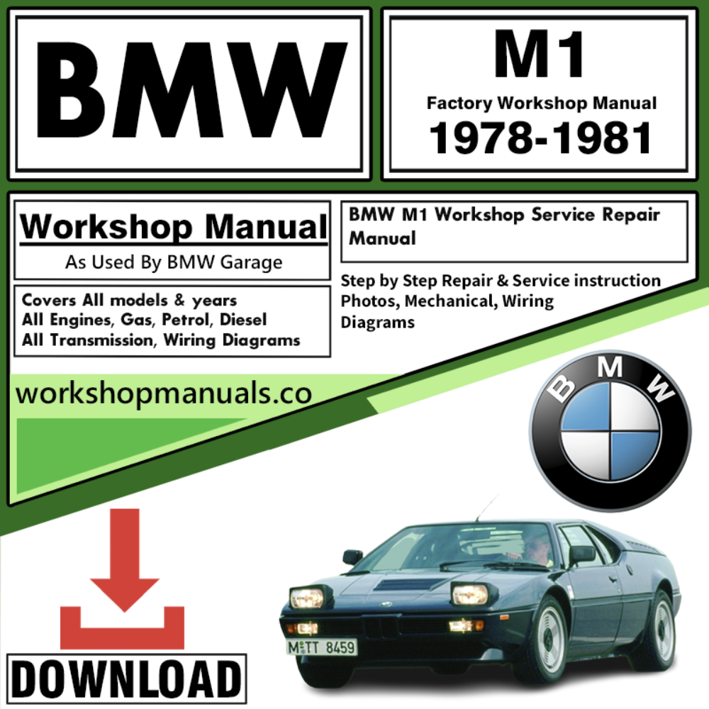 BMW M1 Workshop Repair Manual Download 1978-1981