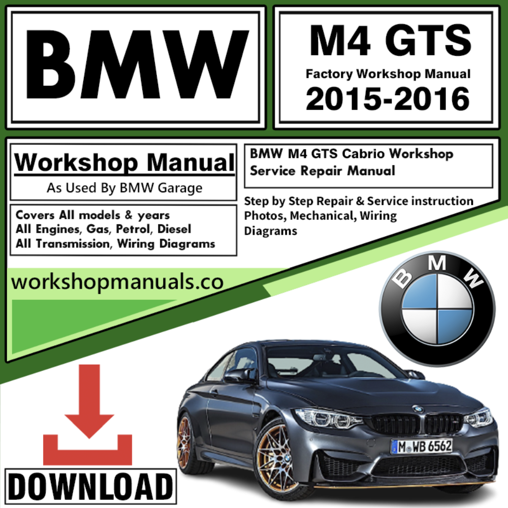 BMW M4 GTS Workshop Repair Manual Download 2015-2016