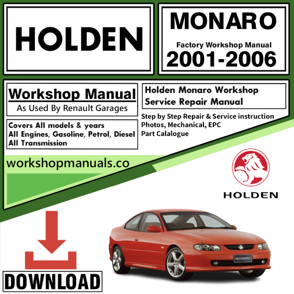 Holden Monaro Workshop Repair Manual Download 2001-2006