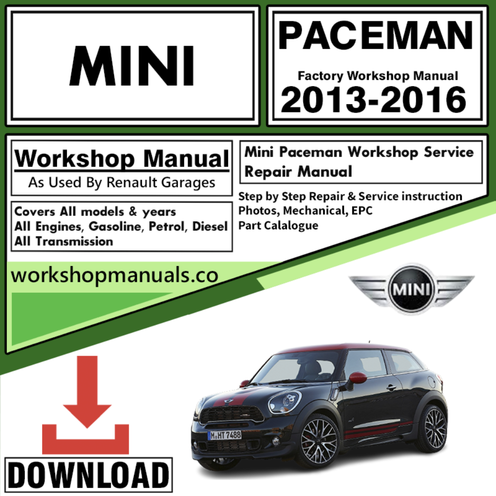 Mini Paceman Workshop Repair Manual 2013-2016