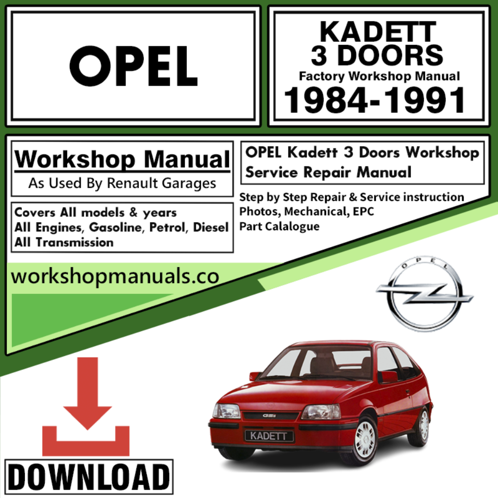 Opel Kadett Workshop Repair Manual Download 1984-1991
