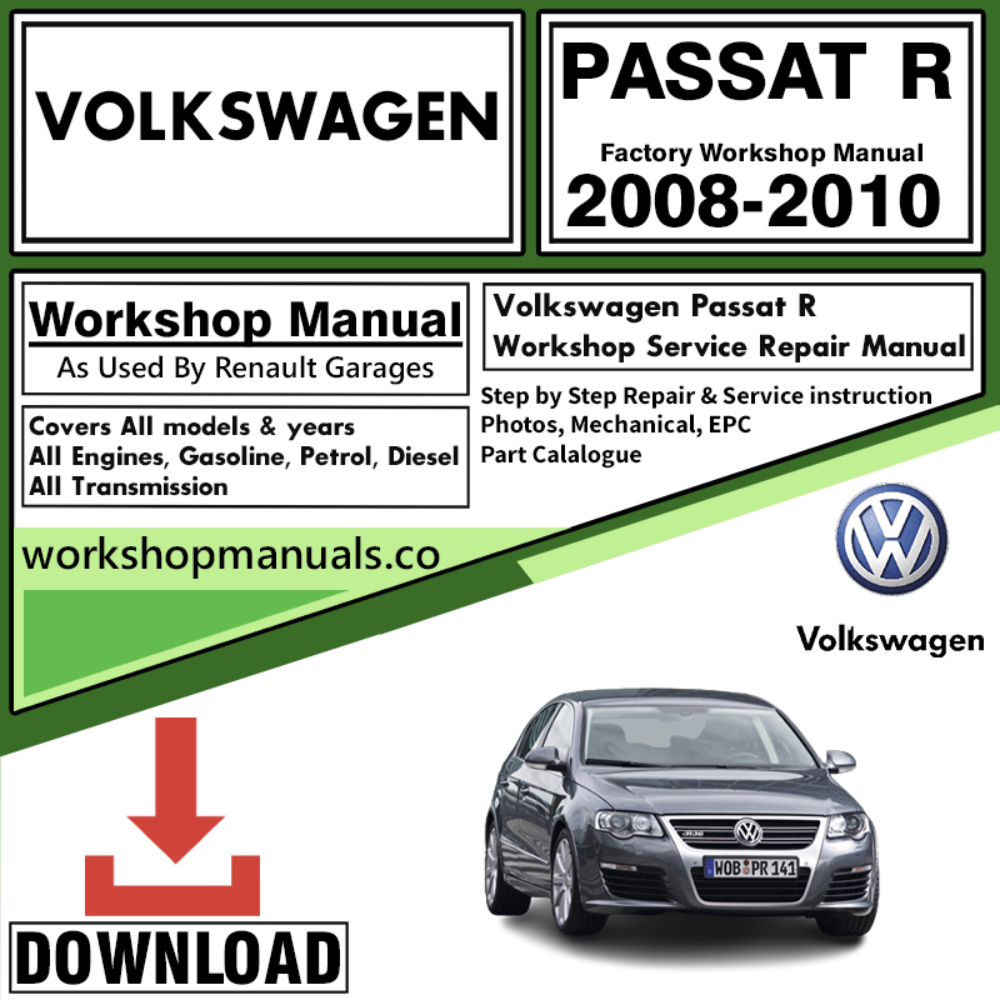 VW Volkswagon Passat R Workshop Repair Manual Download 2008-2010